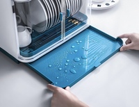 Boîte de rangement double couche pour vaisselle, organiseur de plats et de bols avec couvercle, égouttoir pour comptoir de cuisine et armoire