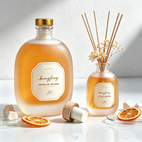 Flacon en verre givré ovale pour diffuseur à bâtonnets, vide, personnalisé, de luxe, sous marque privée, 100ml 250ml 500ml