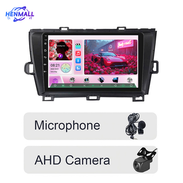 HENMALL Android 15 Touchscreen 9-inch GPS Car Stereo with Built-in Wireless CarPlay for Prius 2009-2015