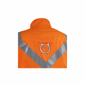 Hi Vis เสื้อแจ็กเก็ตแบบมีซิปสะท้อนแสง,เสื้อแจ็กเก็ตการจราจรแบบหลายกระเป๋าพิมพ์โลโก้แบบกำหนดเองเสื้อผ้าสะท้อนแสง3M - Product Image 1
