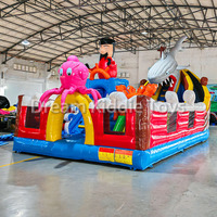Parque de Trampolines Inflable Grande con Temática Animal para Niños, Castillo Inflable para Exteriores