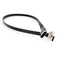 Cable Plano Flexible USB-A a Tipo C en Ángulo Recto de 200 mm, Cable Plano Fino FPV para Carga Rápida y Sincronización de Datos