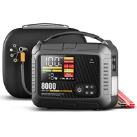 Démarreur de voiture portable 3400A 16000mAh, batterie externe, lampe LED, booster de batterie de voiture, compresseur d'air, gonfleur de pneus pour camion