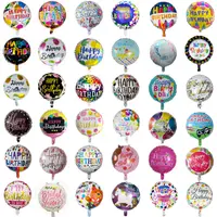 नई डिजाइन 18 इंच दौर आकार जन्मदिन मुबारक हीलियम पन्नी गुब्बारे Inflatable खिलौने के लिए Ballons पार्टी सजावट