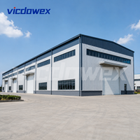 VICDOWEX Bâtiment d'atelier, garage ou hangar en structure acier industrielle pour usine de fabrication et entrepôt, structure haute résistance