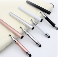 Stylet capacitif universel 2-en-1 à double pointe en plastique pour téléphones mobiles et tablettes, avec tissu conducteur de 1,0 mm, pour dessin (motif animal)