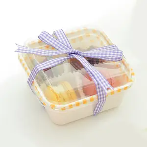 Disposable Dessert Box Square Pastry Bakery Food Packaging Container Box Picnic Takeaway box