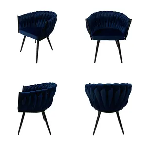 Advanced Luxury Velvet Comfortable Modern Leisure Armchair Home Living Bed Room Leisure Furniture Dining Chairs