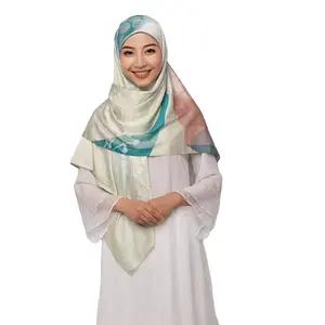 뜨거운 판매 이슬람 스타일 꽃 디지털 인쇄 쉬폰 Hijab 스카프