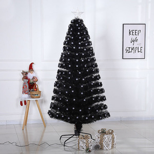 Co-Arts Artificial 7ft Optic Fiber <b>Light</b> Luxurious Black Christmas <b>Tree</b> With Single Colored <b>Lights</b> Lampada Arvore De Natal - Product Image 3