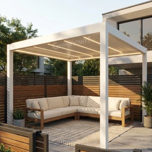 Pergola de luxe avec toit à lames motorisé, système d'éclairage LED intégré pour l'extérieur et la cour - Product Image 1