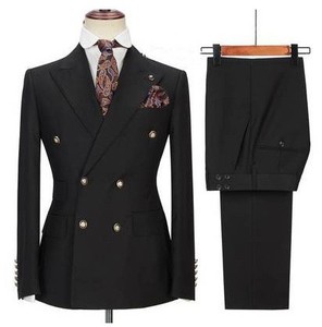 Nuevo <span class=keywords><strong>traje</strong></span> de hombre de dos piezas de doble botonadura ajustado boda banquete novio alta calidad hombre conjunto vestido - Product Image 6