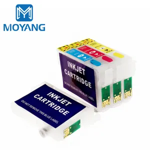 MoYang T0881-4 T0881 Cartouche d'encre de recharge pour imprimante EPSON Stylus NX400 NX100 NX115 NX105 NX110 NX215 Pièce de réservoir rechargeable