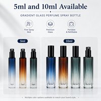 Botol Parfum Spray Kaca Kotak Gradasi 5ml 10ml Mini Portabel Botol Atomizer Wewangian Grosir
