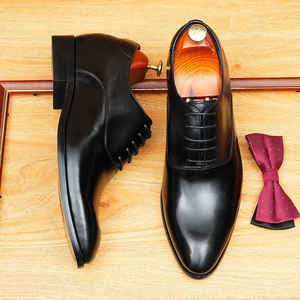 Zapatos de Hombre de Piel Vacuna con Cordones y Punta Puntiaguda, Suela Plana, Impermeables, Transpirables y Ligeros para Negocios, Última Moda de Verano-Otoño 2025 - Product Image 2