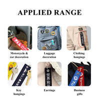 Llavero Bordado Personalizable para Regalo con Etiqueta Tejida para Motocicleta, Auto de Carreras y Avión, Tipo "Remove Before Flight", Disponible en Stock