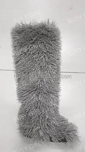 BUSY GIRL RS4735 Cuissardes Mongoles Pour Femme Chaussures Adaptées aux Jambes Fortes Taille 44 Bottes Hautes Pelucheuses en Fausse Fourrure Longue - Product Image 3