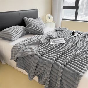 <strong>Super</strong> Warm Faux Fur Velvet Fleece <strong>Throw</strong> Blanket <strong>Soft</strong> Reversible Pure Color Plush Knitted <strong>Throw</strong> in Winter - Product Image 3