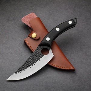 มีดแล่เนื้อแบบตีขึ้นรูปด้วยมือ พร้อมด้ามไม้ตามหลักสรีรศาสตร์ มีดเชฟสแตนเลสคุณภาพสูงสำหรับแคมป์ปิ้งและบาร์บีคิว - Product Image 6