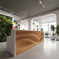 Comptoir de réception d'hôtel personnalisé en usine |   Meubles en bois massif modernes |   Table de réception paramétrique pour centres de vente