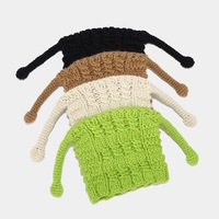 Bonnet tricoté avec antenne, mignon et amusant, chaud pour l'automne et l'hiver, casquette fantaisie décontractée et confortable pour femmes et hommes
