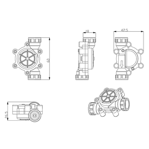 Giá Rẻ 1/4 PE Cảm Biến Lưu Lượng Chất Lỏng Đo Lưu Lượng Điện Tử Có Dây Nồi Hơi Cà Phê Đồng Hồ Nước Trắng Cảm Biến ZJ-S305 OEM ODM - Product Image 4