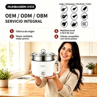 Mini-cuiseur électrique 1,8 L 600 W avec options de prise AU/EU/UK, revêtement antiadhésif, pour usage domestique et en dortoir, logo personnalisé