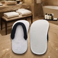 Chaussons d'hôtel personnalisés en velours corail lavables, tongs jetables pour invités d'hôtel