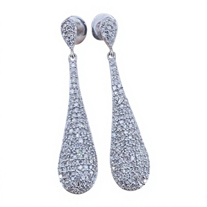 Pendientes de Lujo de Plata de Ley 925 con Diamantes Blancos Naturales Redondos, Hechos a Mano, Joyería Fina, Regalo para Mujer, 1.10 Ct - Product Image 1