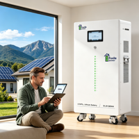 Batterie LiFePO4 51,2 V 280 Ah à écran tactile, empilable, 14,336 kWh, avec BMS intégré, pour stockage d'énergie solaire et sauvegarde domestique