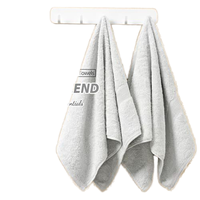 Offre Spéciale 100% coton 4 pièces Dobby Bordered Towel Set Serviettes de couleur unie avec logo personnalisé pour Spa Beach Bath Utilisation