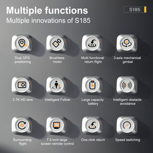 โดรน S185 รีพีทเตอร์ GPS กล้อง 2.7K แท้ พร้อมระบบ PTZ สามแกน ถ่ายภาพทางอากาศ โดรนสี่แกน รุ่นเริ่มต้น หน้าจอใหญ่ 7.2 นิ้ว - Product Image 4