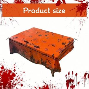 Nappe jetable imperméable et résistante à l'huile, motif château tête de chauve-souris, pour décoration de table de fête d'Halloween - Product Image 2