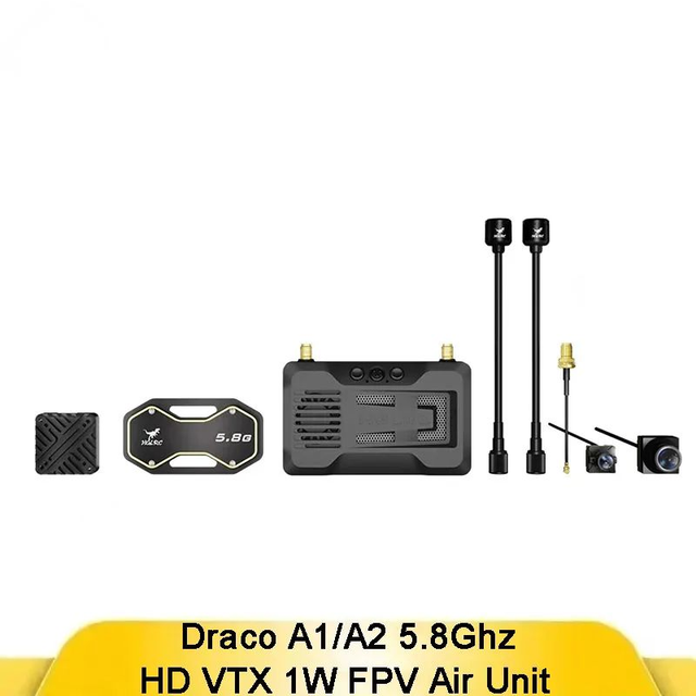 HGLRC Draco A1/A2 1W 5.8G HD FPV System, Air Unit with Ground Unit for RC FPV Racing Freestyle Parts