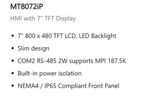 หน้าจอสัมผัส HMI LCD ขนาด 7 นิ้ว Weintek MT8072iP ความละเอียด 800*480 สำหรับอุตสาหกรรม  ใช้กับอุปกรณ์อัตโนมัติ มีสินค้าในสต็อก - Product Image 4