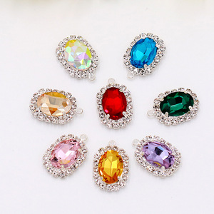 Bordure ovale en strass, fermoir en cristal à 16 facettes, matériaux de bricolage pour vêtements, accessoires pour cheveux et artisanat - Product Image 1