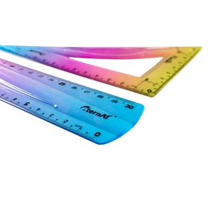 Sản Phẩm Mới Cầu Vồng Màu 4 Cái 30Cm Mềm Trường Học Nhựa Linh Hoạt Thước Set - Product Image 6