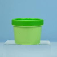 Pot cosmétique hermétique en plastique PP de 250g en forme de cornet de glace, couleur personnalisée, pour poudre libre et soins de la peau, avec couvercle rose/vert, vente en gros