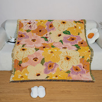 Couverture tissée jacquard personnalisée DaiRui, plaid tapisserie, couvertures personnalisées avec bordure frangée, vente en gros pour créateurs de marques