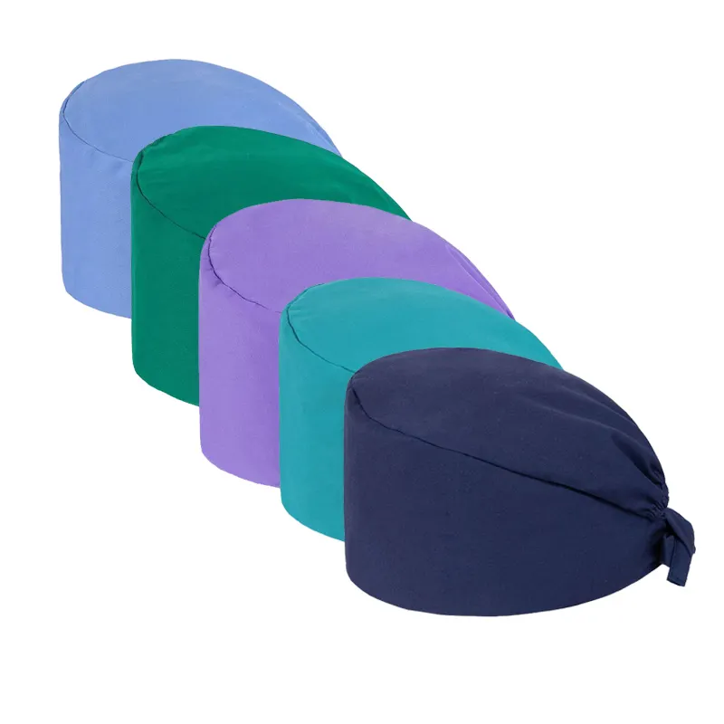 Einstellbare Baumwolle Hochwertige, individuell gewaschene Krankens ch wester-Peeling kappen in verschiedenen Farben Stickerei-Logo-Schweißband-Peeling-Hüte