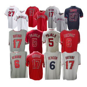Venta al por mayor de camisetas de béisbol 2026 nuevas y económicas, con costuras de alta calidad, del equipo estadounidense Los Angeles, para todos los jugadores: 5 Pujols, 27 Trout, 6 Rendon - Product Image 2