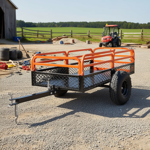 Remorque à benne basculante robuste en acier pour VTT, capacité de 15 pieds cubes, 1500 livres, côtés amovibles, chariot de remorquage pour tondeuses et VTT - Product Image 2