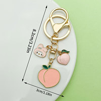 Breloques porte-clés Kawaii Fruits & Dessins Animés, Adorables Porte-clés Émail Avocat & Cerise pour Filles