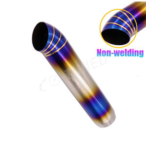 यूनिवर्सल रेसिंग टाइटेनियम नीले मफलर पॉलिश नीले पाइप 2.5 इंच इनलेट - Product Image 2