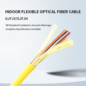 Cable de Fibra Óptica para Interiores GJFJV, Monomodo, 4, 6, 8, 12, 24, 48 Hilos, Cubierta LSZH, Cable de Distribución con Kevlar - Product Image 2