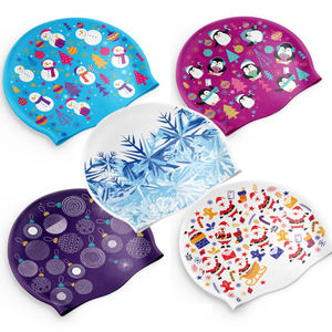 <span class=keywords><strong>Bonnet</strong></span> <span class=keywords><strong>de</strong></span> <span class=keywords><strong>bain</strong></span> en silicone imprimé pour adultes unisexe Motif drôle créatif pour nageurs unisexes - Product Image 1