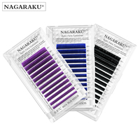 NAGARAKU — Extension de cils Volume Auto-Fan, couleurs violet bleu noir