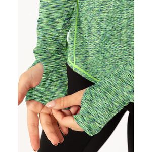 Custom Womens Quarter Zip Long Sleeve Workout <b>Top</b> Breathable Yoga Running Pullover - Product Image 3