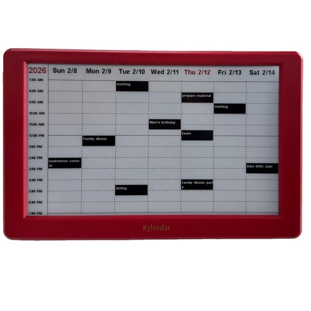 Intelevia V2 Multi-Function E-Paper Desktop Calendar Wi-Fi | Sports Fans Families Seniors | Live Scores Stock Tracker Med