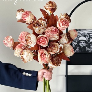Bouquet de roses artificielles Maillard à double extrémité, fleurs en soie, ornement décoratif pour la maison, les mariages et l'extérieur - Product Image 3